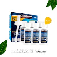 Minoxidil Kirkland 5% 6 frasco/ 6 mes y gotero - barba y cabello